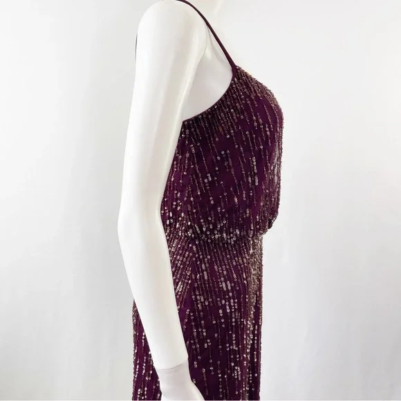 Adrianna Papell Dress Size 4 Midi Beaded Flapper Whimsigoth Dark Fairycore - Picture 9 of 13